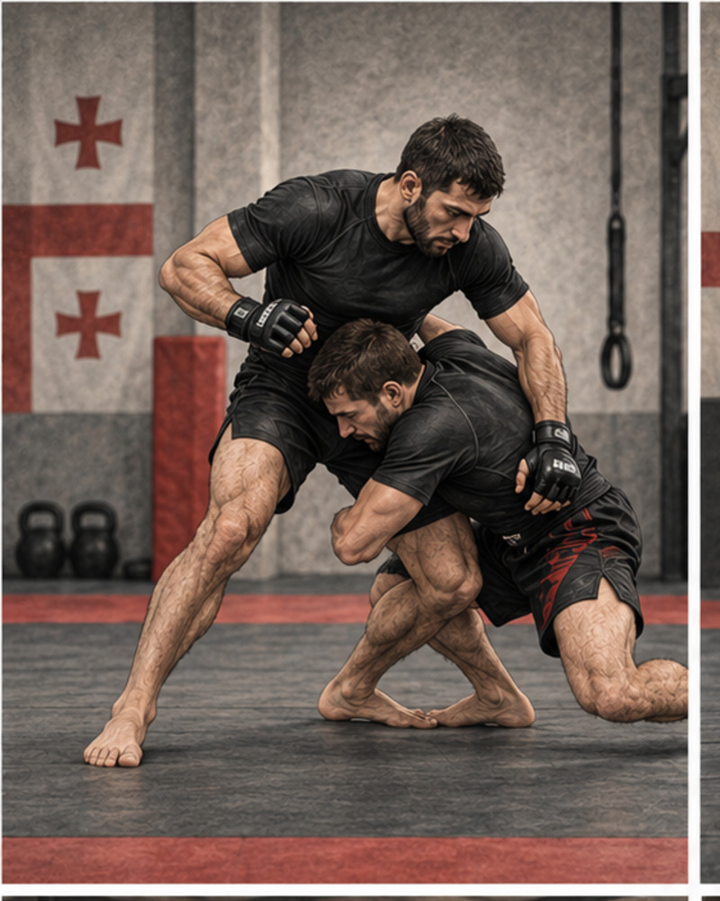 Illustration of MMA and grappling training